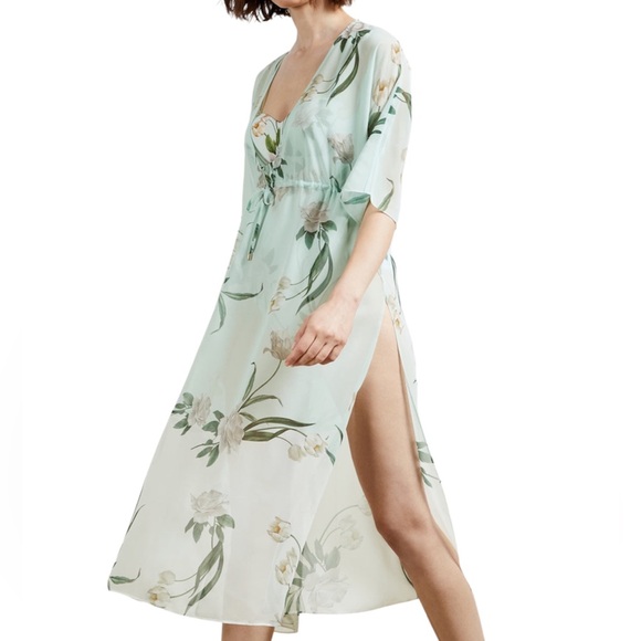 Ted Baker London Finlay Maxi Cover-Up Kimono Mint Green Coverup — Size M - Picture 1 of 12